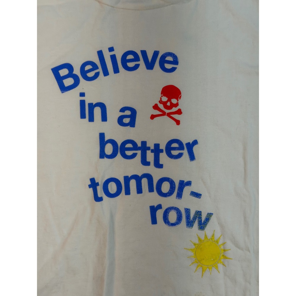 Soul Cycle Believe In A Better Tomorrow Graphic T-Shirt White Mens Medium USA - Picture 3 of 4